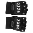 thumbnail image 4 of 2 uds guantes de ciclismo negros transpirables medio dedo regulables de nailon ergonómicos guantes para montar en bicicleta para exteriores talla única, 4 of 14