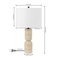 thumbnail image 2 of SAFAVIEH Nara 25" Mid-Century Travertine Ivory Table Lamp with White Shade, 2 of 6
