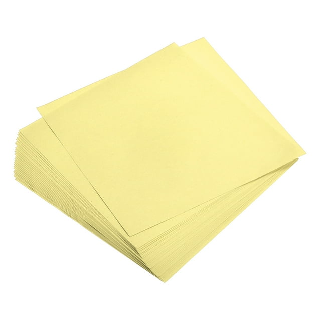 Unique Bargains 25 Sheets 8x8 Inch Origami Paper Double Sided Light Yellow Square Sheet for Art Craft Project, Beginners