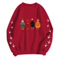 thumbnail image 4 of WEAIXIMIUNG Chandail en Molleton Court Grande Taille Noël Oversize Femmes Manches Longues Col Rond Chandails en Molleton Imprimé Poulet Léger Ample Haut, 4 of 5