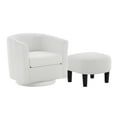 thumbnail image 6 of Kevinplus Swivel Accent Chair 360° Comfy Recliner Corduroy Arm Chair Single Sofa with Ottoman for Living Room Bedroom,White, 6 of 14