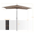 thumbnail image 3 of ACEGOSES 10 x 6.5ft LED Rectangle Outdoor Patio Deck Market Outside Table Umbrellas with Non-Fading Polyester canopy,Taupe, 3 of 10
