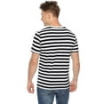 thumbnail image 5 of Uniexcosm Men Shirts Loose Fit T-Shirt Short/Long Sleeve Stripe Male Tops, 5 of 6