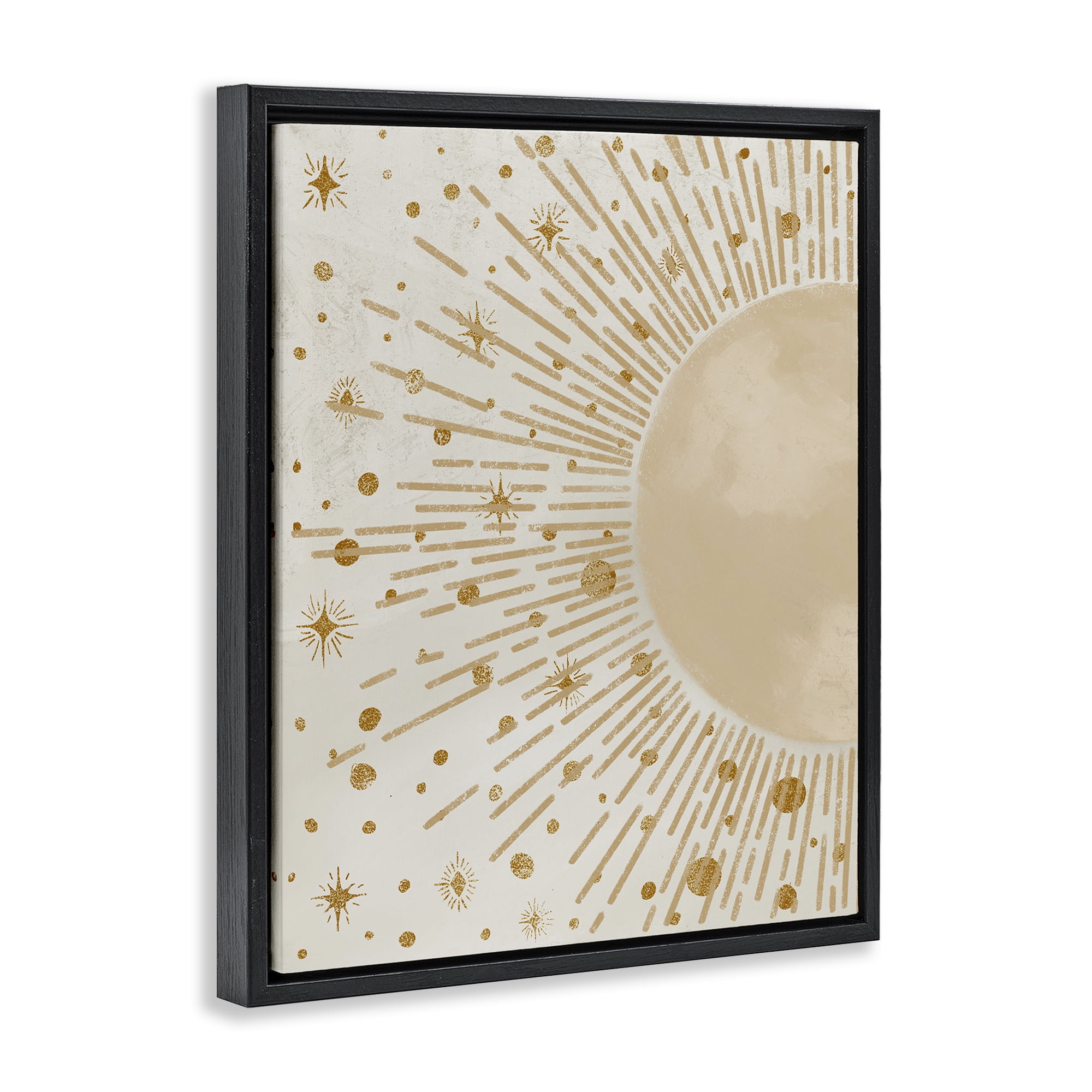 Stupell Industries Starry Sun Rays Landscape Painting Black Floater Framed Art Print Wall Art, 17 x 21