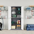 thumbnail image 2 of SISESOL Storage Cabinets With Doors And Shelves, 71'' Metal Garage Cabinet Locking, Adjustable Layers For Home Gym, bathroom, kitchen, office, Gray White, 2 of 16