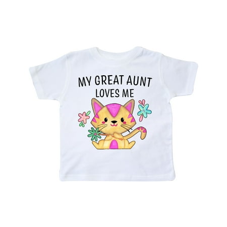 

Inktastic My Great Aunt Loves Me with Cute Kitten and Flowers Gift Toddler Boy or Toddler Girl T-Shirt