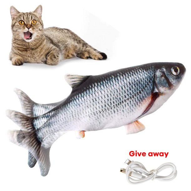 Carkira Cat Pet Toy Realistic Electric Rocking Fish for Bite and Kick