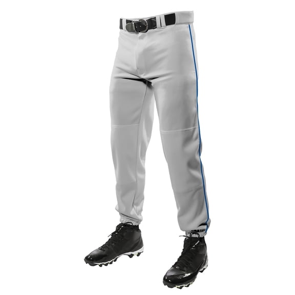 Dugout Pant with Pipe - GREY BODY, SCARLET PIPE - L