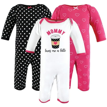 

Hudson Baby Infant Girls Cotton Coveralls Mommys Latte 3-6 Months