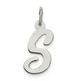 thumbnail image 4 of 925 Sterling Silver Medium Script Initial S Charm Pendant, 4 of 5