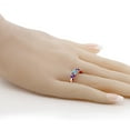 thumbnail image 4 of Gem Stone King 1.35 Ct Round Blue Zircon Purple Amethyst 18K Rose Gold Plated Silver Ring (Size 8), 4 of 5