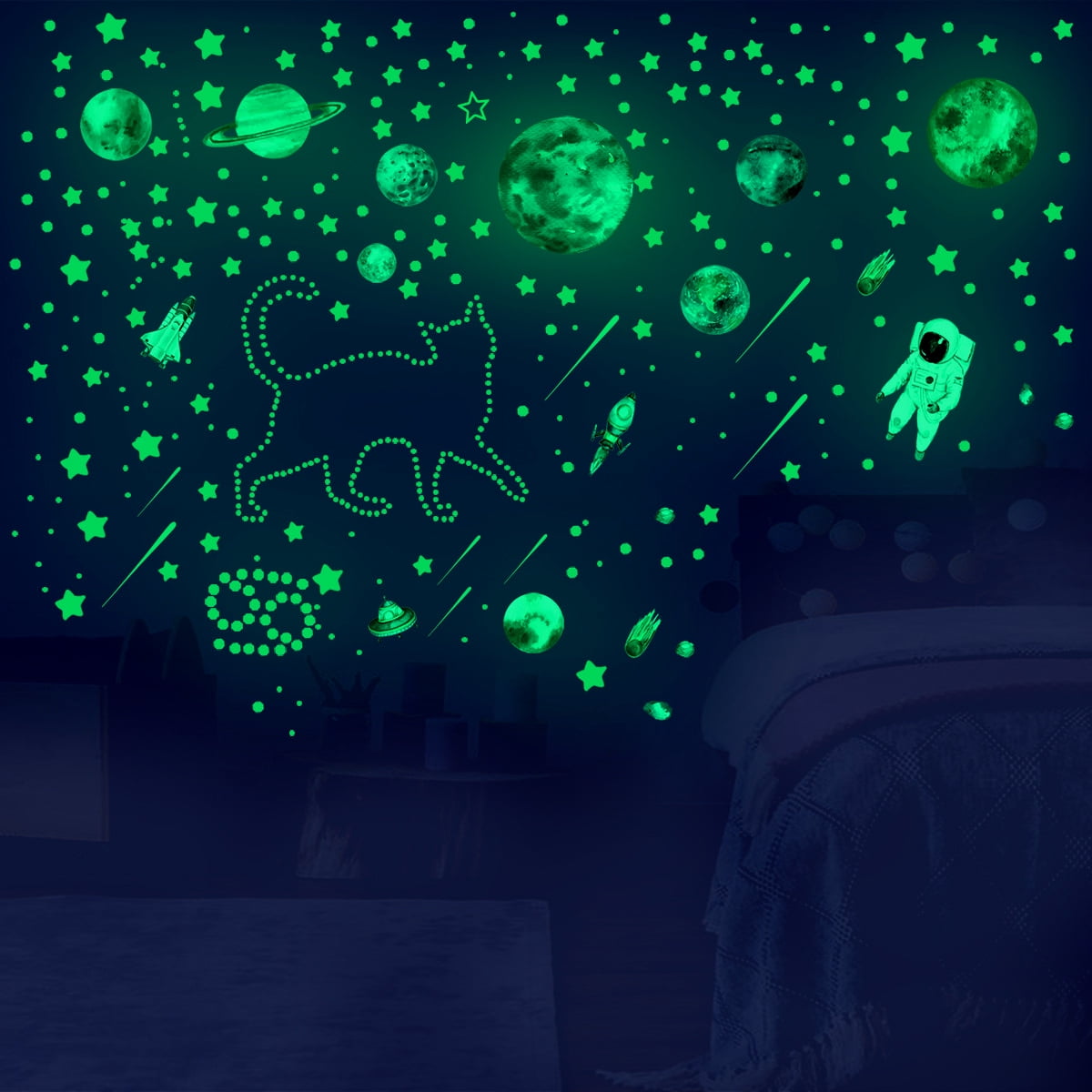 Play with carve team KTCINA 849Pcs Glow in The Dark Stars Wall Stickers Glowing Stars for  Ceiling Luminous Planet Spaceship Wall Decals Fluorescent Star Stickers  Rocket Astronaut Decorations for Bedroom Nursery - Walmart.com