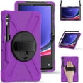 thumbnail image 2 of XYX Case for Samsung Galaxy Tab S9 FE+ 12.4 inch SM-X610/SM-X616B with 360 Degree Rotating, Hand Strap, Shoulder Strap, Purple, 2 of 7