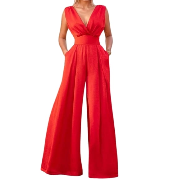 Trendy Plus Size Jumpsuit For Everyday Wear Slim Fit High Waist Style Straight Leg Design For And Casual Outings Elegant And Versatile Piece