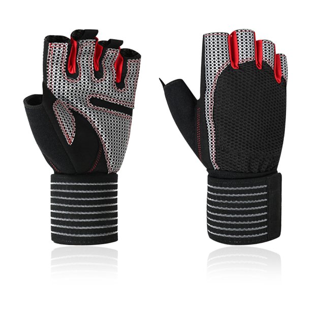 TFixol Guantes deportivos con protección completa para la muñeca, guantes deportivos de medio dedo, transpirables