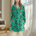 thumbnail image 4 of Fanxing Custom Robes for Women Personalized Face Robe Flannel Nightwear Customized Bathrobes Sleepwear Short Shaggy Green XL, 4 of 6