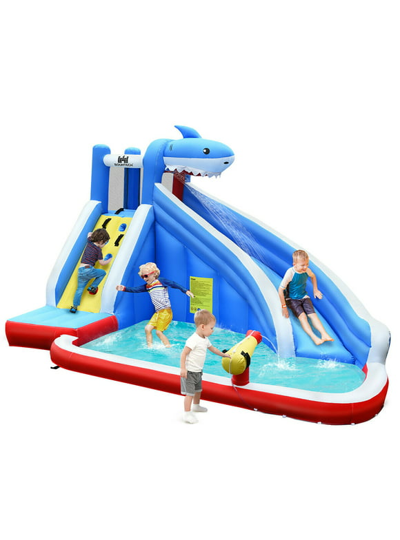 Costway Inflatable Water Slide Animal Shaped Bounce House Castle Splash Water Pool without Blower