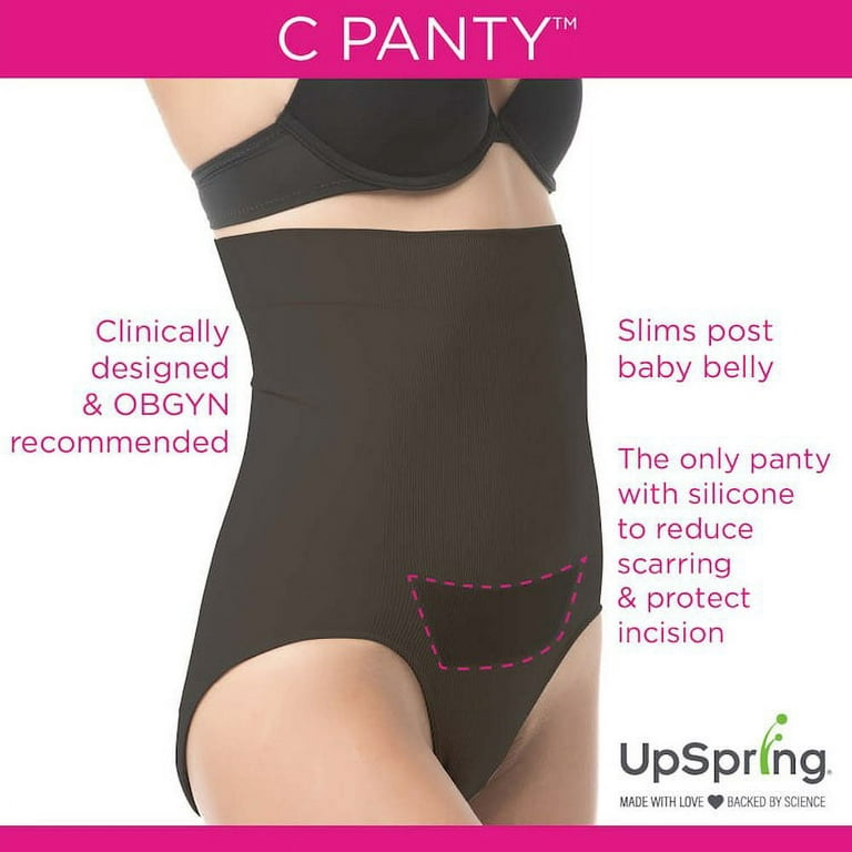Upspring C-Panty C-Section Recovery Panty, High Waist Postpartum Compression  Underwear, (Black, S/M, L/XL), 1 Count