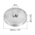 thumbnail image 2 of Unique Bargains M10 Thread 50mm Diameter Round Shape Aluminum Disc Hardware 1pack Aluminum Circle Disc Glass Top Adapter for Glass Table, 2 of 5