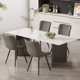 thumbnail image 2 of Hawsaiy Dining Chairs Set of 6,Modern Armless PU Leather Accent Chairs with Sturdy Metal Legs for Dining Room,Living Room,Gray, 2 of 6
