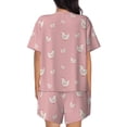 thumbnail image 6 of Fotbe Funny Chicken Print Pajama Set for Women 2 Piece Loungewear Short Sleeve Tops and Shorts Set Soft Sleepwear-Small, 6 of 7