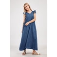 thumbnail image 2 of utcoco Womens Long Denim Dress Casual Loose Fit Ruffle Sleeveless V-Neck Jean Maxi Dresses for Women 2026, 2 of 4
