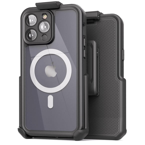 Funda Impermeable Encased Titan-X para iPhone 14 Pro Max compatible con MagSafe en Negro con Clip pa