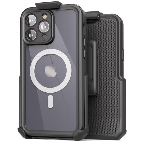 Funda Impermeable Encased Titan-X para iPhone 14 Pro Max compatible con MagSafe en Negro con Clip pa