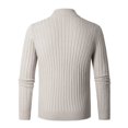 thumbnail image 4 of Feancey Men's Quarter Zip Sweaters Slim Fit Casual Knit Polos Shirts Fall Lightweight Long Sleeve Mock Neck Pullover Sweater 2024 Fashion Business Jumper Tops Back to College Sale White M, 4 of 6