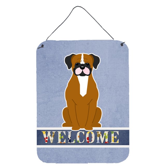 "Treasures Flashy Fawn Boxer Welcome Lámina metálica, 16 x 12, multicolor" Caroline's Treasures BB5697DS1216