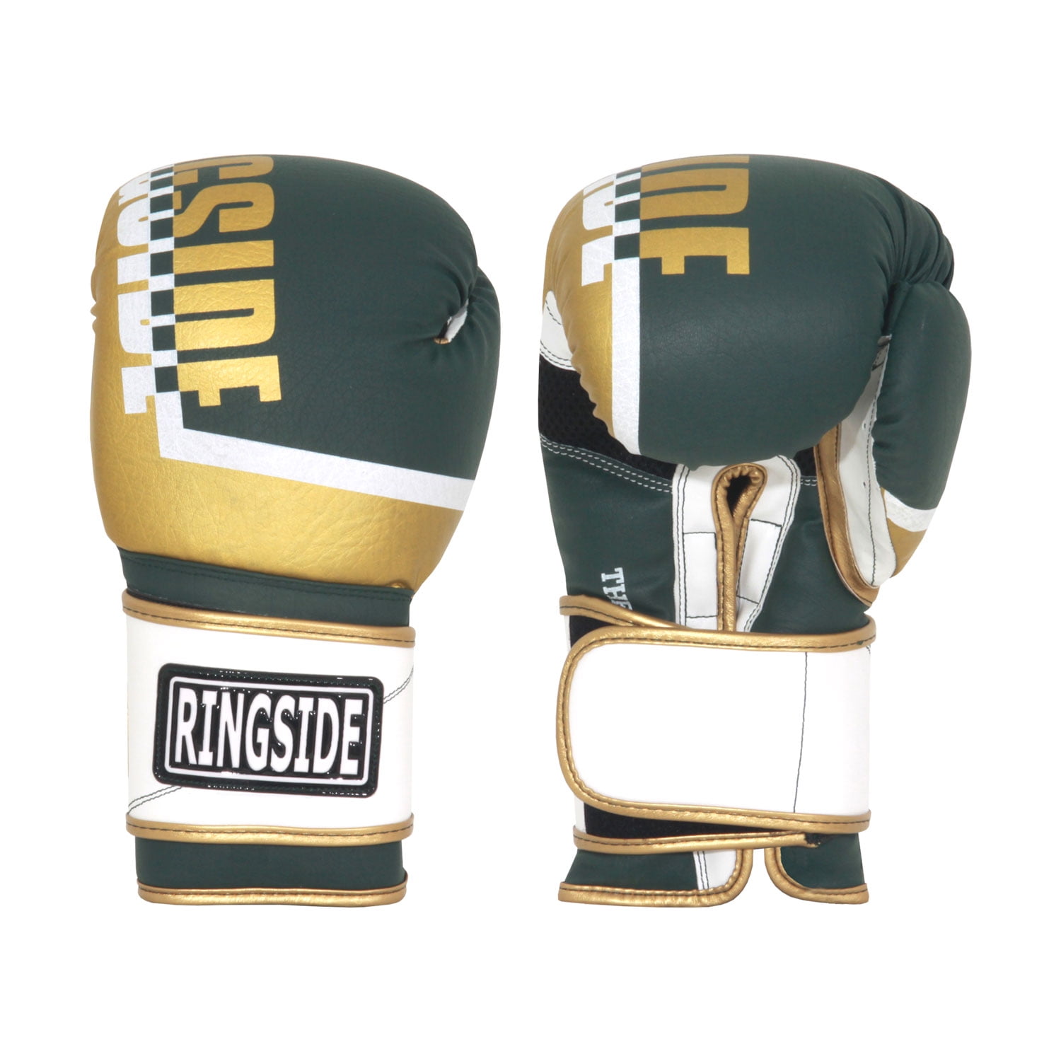 Ringside Bullet Sparring Boxing Glove, Gold/Hunter Green, 14 oz