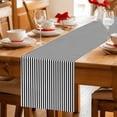 thumbnail image 5 of Black White Vertical Striped Table Runner 72 Inches, Farmhouse Thin Line Stripes Bed Runner Dresser Scarves Tabletop for Indoor Outdoor Parties/Ceremony/Banquet, 13" x 72", 5 of 9