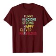 thumbnail image 1 of Camiseta del día del padre Camiseta de manga corta con estampado de letras de verano para hombre y mujer Regalo para el padre Pompotops  hfajkhk132174, 1 of 5