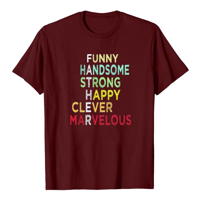 Camiseta del día del padre Camiseta de manga corta con estampado de letras de verano para hombre y mujer Regalo para el padre Pompotops hfajkhk132174