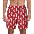 thumbnail image 2 of Picia Cartoon Lobster pattern Mens Swim Trunks with Compression Liner Stretch Beach Shorts Quick Dry with Zipper Pockets No-Chafing Board Shorts-Large, 2 of 9