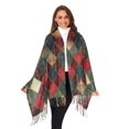 thumbnail image 3 of FORMRS Womens Scarf Winter Soft Long Big Warm Shawls Wrap Tassel Scarves, Dark Tartan Pattern, 3 of 9