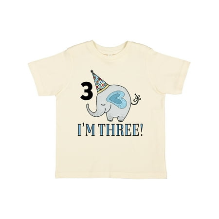 

Inktastic 3rd Birthday Elephant 3 Year Old Gift Toddler Boy or Toddler Girl T-Shirt