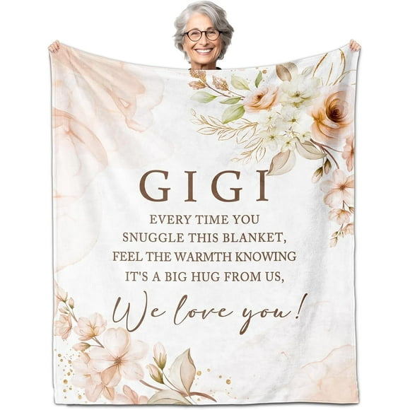 Gigi Gifts for Grandma, Gigi Gifts Throw Blanket 60" x 50", Gigi Gifts for Mothers Day, Gigi Birthday Gifts, Gifts for Gigi, Gigi Gifts from Grandchildren, Gigi Gift Ideas for Christmas