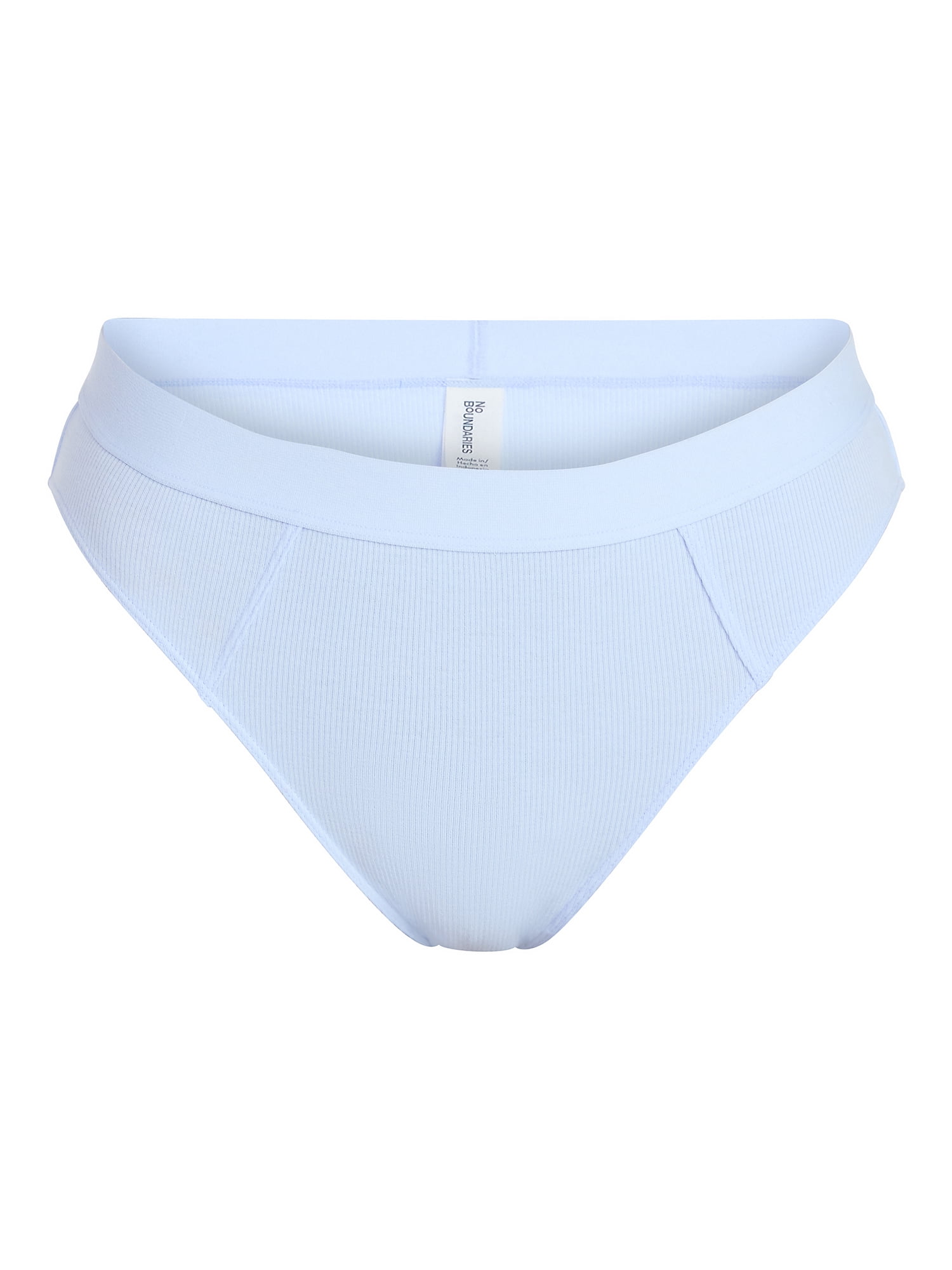 No Boundaries Cotton Ribbed Hi-Cut Brief Panty, Women's XS-XXXL