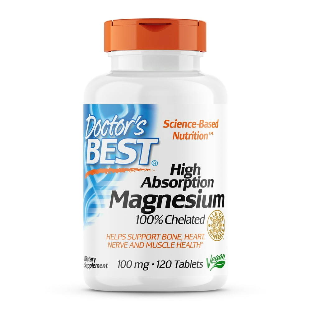 Doctor's Best High Absorption Magnesium 100 mg, 120 Tablets Walmart