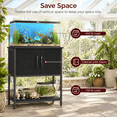 thumbnail image 2 of Black 10 Gallon Metal Frame Aquarium Stand with Storage Cabinet and Open Shelf, 2 of 8