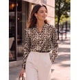 thumbnail image 3 of Zeagoo Silk Long Sleeve Tops for Women Button-up Shirts Dressy Bussines Work Blouses, 3 of 6