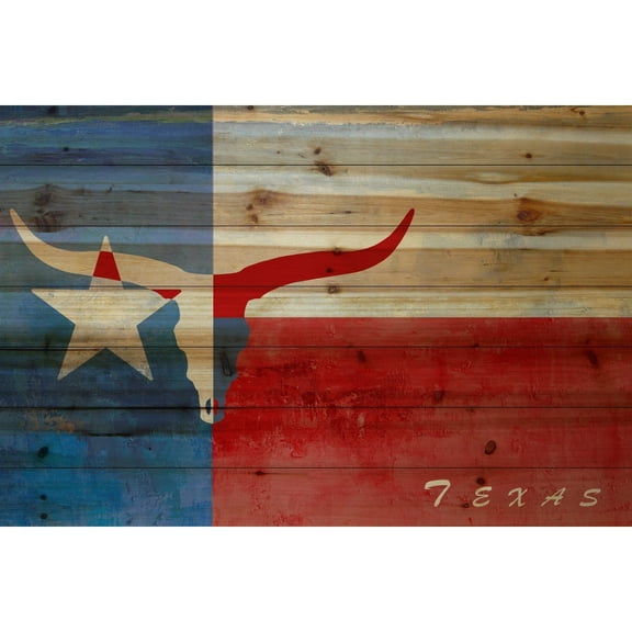 "Texan Origins" Painting Print on Natural Pine Wood