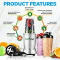 thumbnail image 2 of NutriChef Professional Home Kitchen Blender - Digital Countertop Power Pro Blender with Pulse Blend, 10 and 24 Oz Cups, 2 of 8