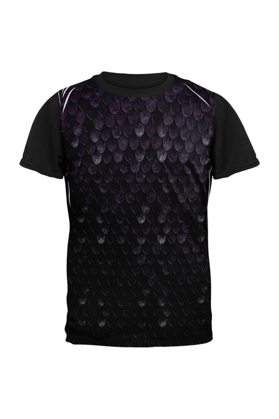 Halloween Dark Elf Shadow Scale Armor All Over Mens Black Back T Shirt Multi SM