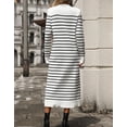 thumbnail image 3 of Dresses for Women 2024 Striped Boho Midi Bodycon Dress Long White Dress Alsol Lamesa, 3 of 6
