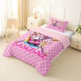 thumbnail image 2 of Erosebridal Pink Waffle Background Baseball Glove & Ice Cream With Text Graphic Twin Comforter Sets 3-Piece, Sport Graphic Bedding Set for Girls Kids,Pink Reversible,Lightweight Room Decor, 2 of 6