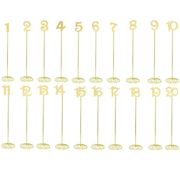 Stainless Steel Table Number Stands for Weddings, Removable Seat Number Holder, Elegant Place Card Holder for Banquets, 1-20 Table Numbers, Ideal for Wedding Reception, Parties, and Dining Events