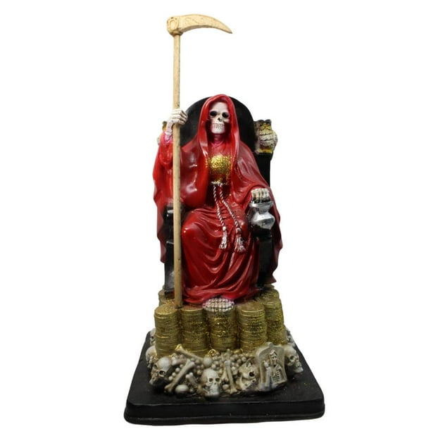 Imagen De Resina Santa Muerte Millonaria. (Rojo)