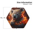 thumbnail image 2 of Yiaed Cute Maple Leaf Koala Print Leather Coasters for Drinks - Cup Coasters Coffee Table Kitchen Table Bar, Home & Office Gifts Handmade Drink Coasters-Hexagon, 2 of 6